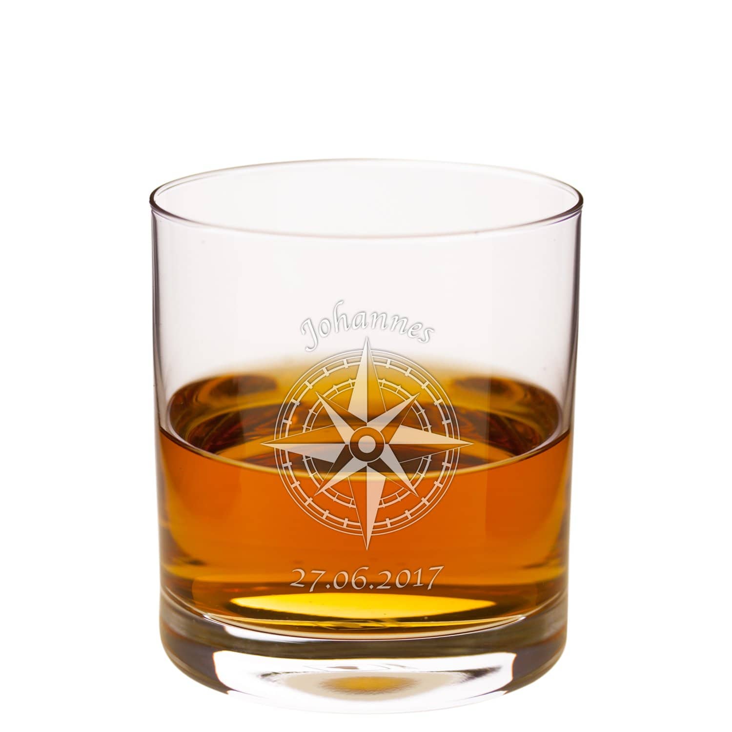 Whiskyglas - Kompass mit Personalisierung