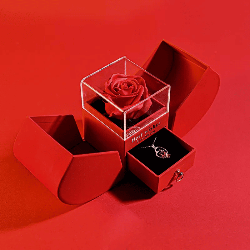 Ewige Rose in Herz Geschenkbox für Mamas