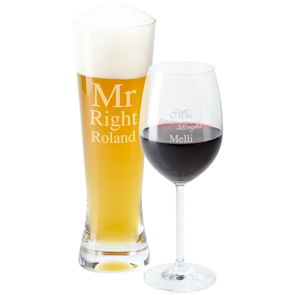 Wein-Bier-Set - Mr & Mrs Right