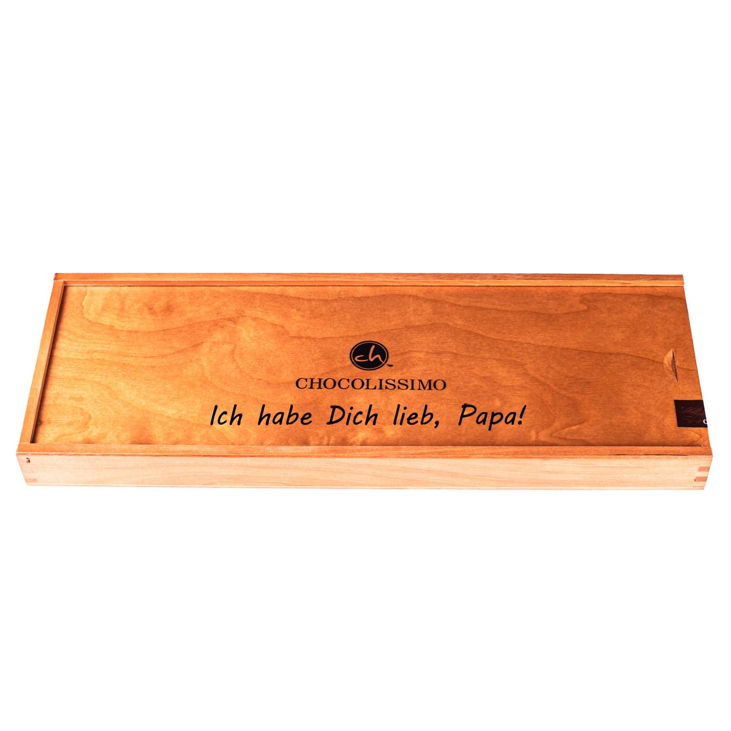 PAPA - Schokolade mit personalisierter Holzschachtel