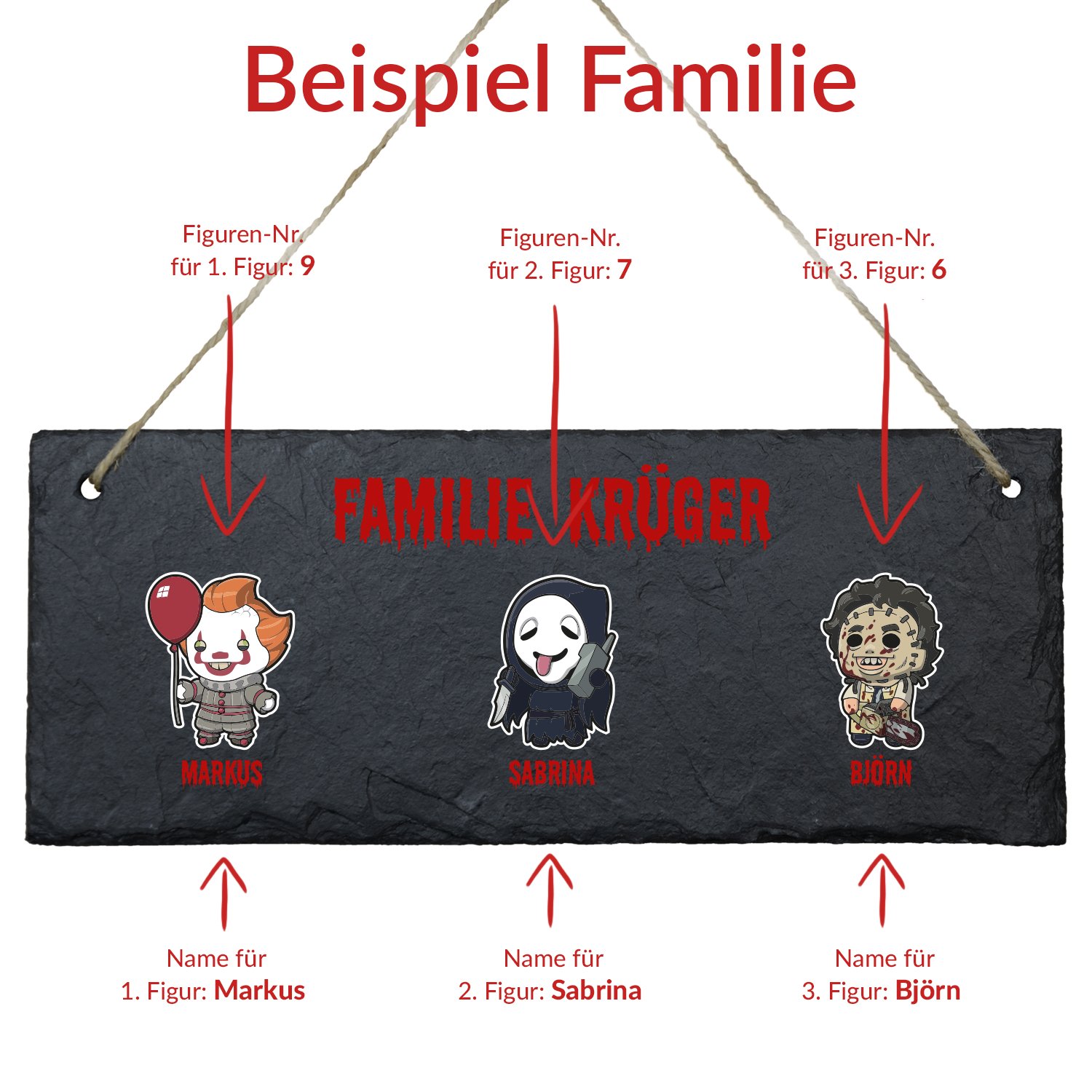 Schiefertafel - Horror Familie