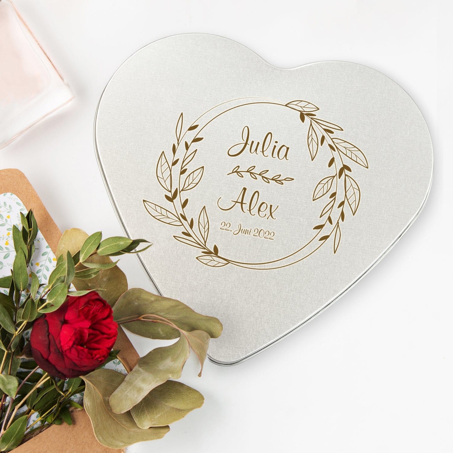 Herzbox mit Personalisierung zur Hochzeit