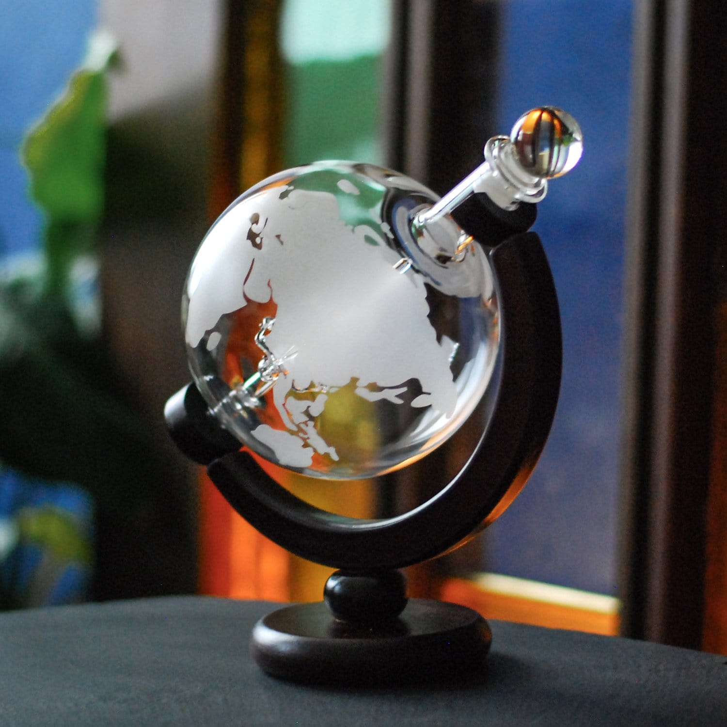 Glaskaraffe-Globus mit Whiskyglas Kompass Geschenkset
