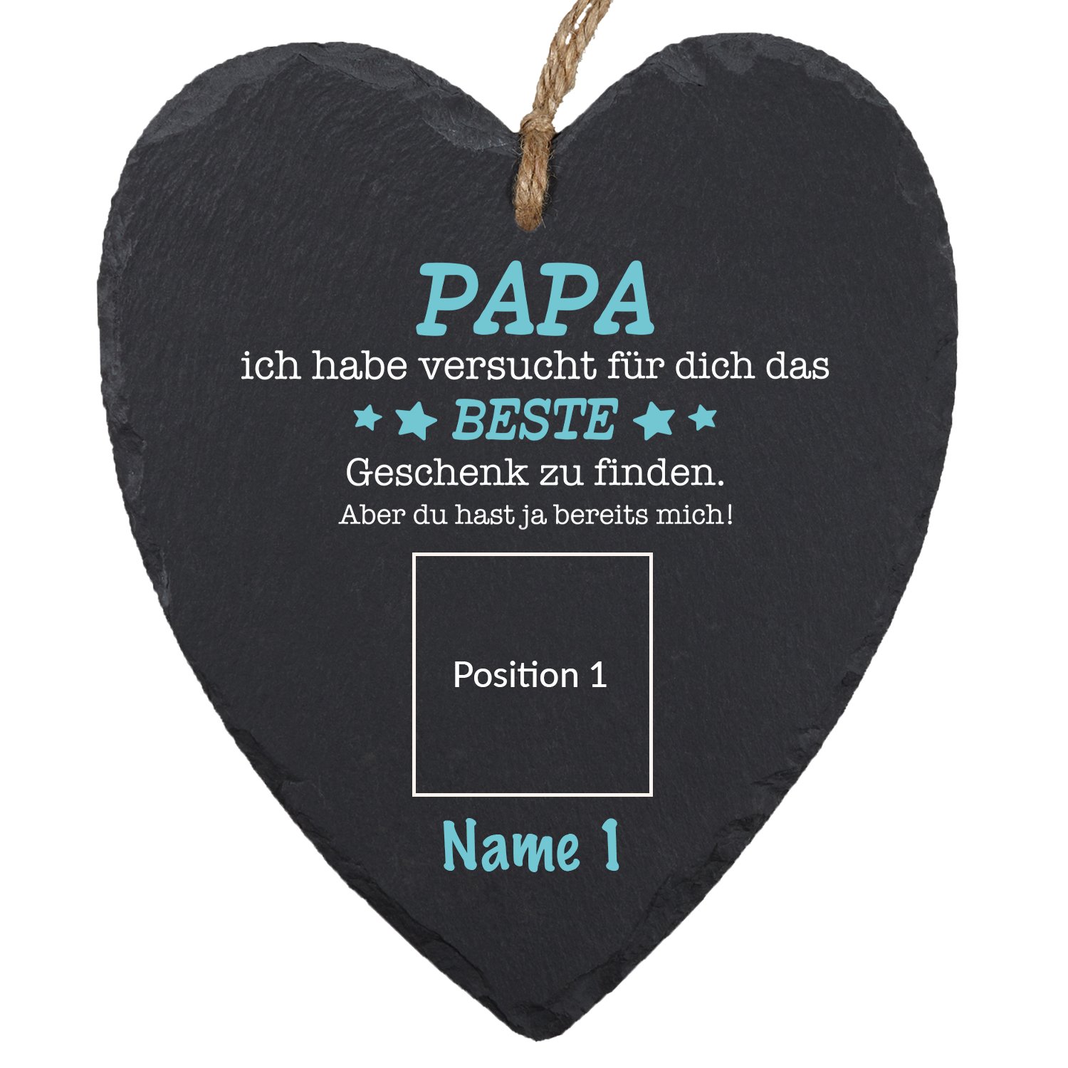 Schieferherz - Das beste Geschenk für Papa