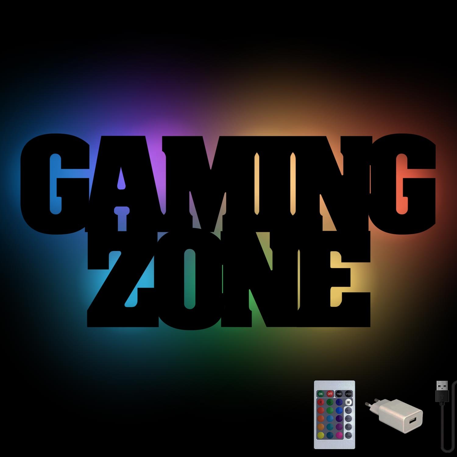 Farbwechsel LED Gaming Zone - Wanddeko
