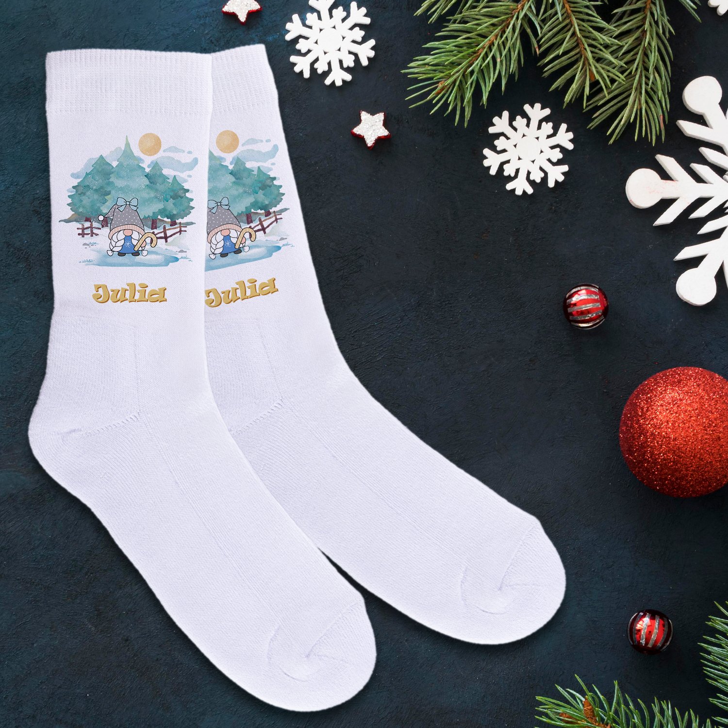 Personalisierbare Weihnachtswichtel - Socken - Weihnachtssocken  - Strümpfe Weihnachtsgeschenk
